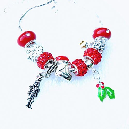 Nutcracker Christmas Dangle Charm Beads European Style Bracelet Adjustable