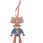 Virginia Cavaliers (UVA) Reindeer Metal Christmas Ornament