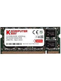 KOMPUTERBAY 2GB (2x1GB) DDR SODIMM (200 pin) 400Mhz DDR400 PC3200 LAPTOP MEMORY