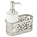 iDesign Vine Kitchen Sink Soap Dispenser Pump and Sponge Caddy Organizer - White/Satin