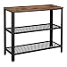 VASAGLE Industrial Console Table, Hallway Table with 2 Mesh Shelves, Side Table and Sideboard, Living Room, Corridor, Narrow, Iron, Rustic Brown ULNT81BX