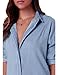 OVERMAL Women's Fashion Roll Sleeve Button Closure Jeans Dress