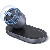 UGREEN Qi2.2 25W 2-in-1 Magnetic Wireless Charging Station | Qi2.2 Certified, Compact Desktop Base, Fast Charging for iPhone 