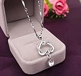 Jewelry Necklace Women,Hemlock Women's Heart Pendant Necklace Rose Gold Silver Necklace Jewelry Gifts (Silver)