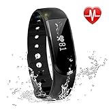 LETSCOM Fitness Tracker, Heart Rate Monitor Activity Tracker Pedometer Watch Step/Sleep/Calorie Counter Smart Watch Waterproof IP67 Wireless Wristband Sports Bracelet for Android iOS