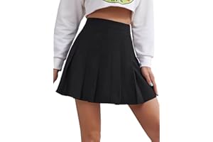 YEWSEA Pleated Mini Skirt High Waisted Tennis Skirts Skorts for Women Girls School Uniform Dress Cheer Skirt with Shorts,2T-4XL
