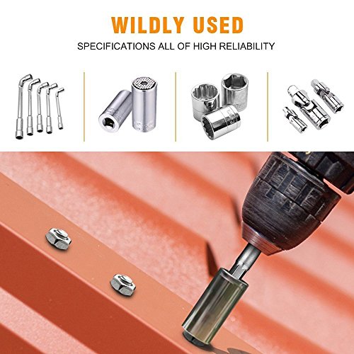 Impact Grade Power Hand Tools Driver Sockets Adapter Extension Set,4Pcs Drive Socket Adapter Converter Reducer Air Impact Socket Wrench Set+3pc 1/4" 3/8" 1/2"Cr-V Hex Shank Drill Nut Driver Bit Set - Thumbnail 6