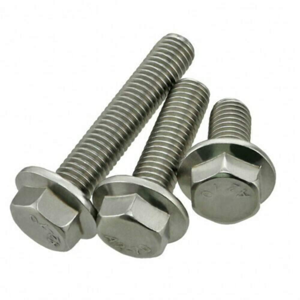 Flanged Hex Head Bolts Stainless Steel Flange Bolt Fully Threaded Hexagon (PACK of 10) A2 DIN 6921