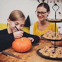 Lucky Will Black Tiered Dessert Serving Tray for