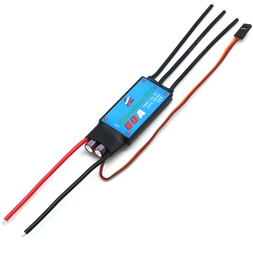 Bidirectional 12A/20A/30A/40A/50A/60A/80A Bidirectional Brushless ESC for Remote Control Car Pneumatic Underwater Propeller (50A)