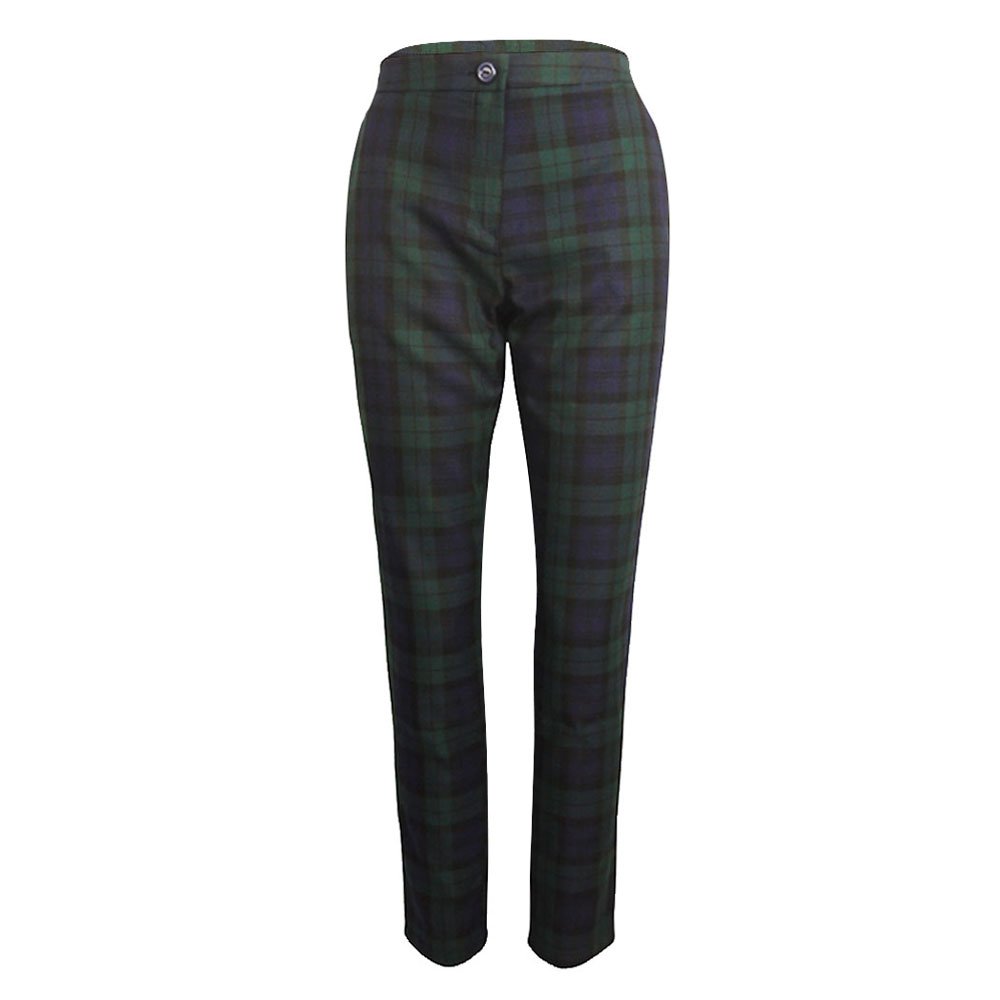 green tartan trousers ladies