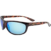 Islander Eyes Martinique Polarized Sunglasses for Men or Women Sports Wraparound Tortoise Frame w/Blue Mirror Lens