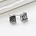 White Gold Plated Stud Earrings, Beautiful 3A Colorful Zircon Stud Earrings For Women And Girls