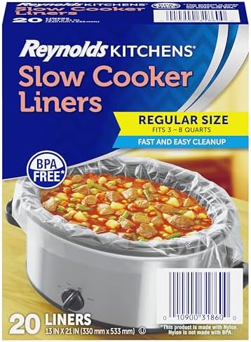 Reynolds Kitchens Slow Cooker Liners, Regular (Fits 3-8 Quarts), 20 Count