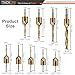 TACKLIFE 9 Pcs Countersink Drill Bit Set with 1 Hex Key Wrench& 1 Storage Bag, High-Speed Steel Adjustable Carpentry Reamer Plated for Wood DIY-CDB01