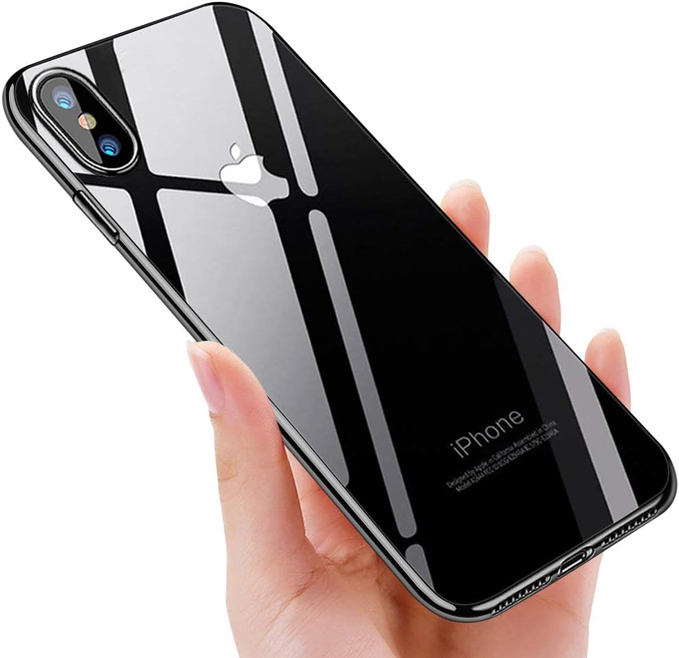 solawill iPhone Xs Max Bumper Case Crystal Clear iPhone Xs Max Silicone Case TPU Drop Protection Shock Absorption Anti-Scratch Case Cover for iPhone Xs Max Case - Black