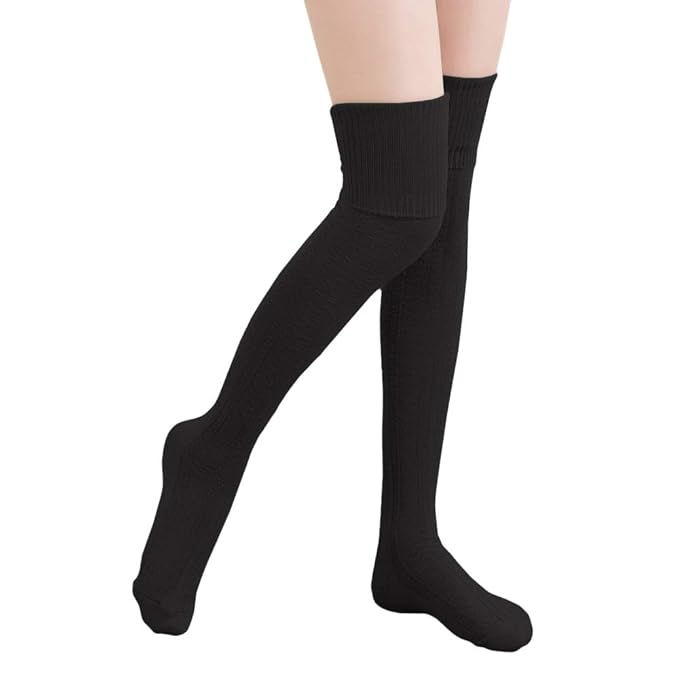 HITOP 1 Paar Damen Overknee Überknie Kniestrümpfe Mädchen Hold-up-Strümpfe Retro Schüler Knitting Sportsocken