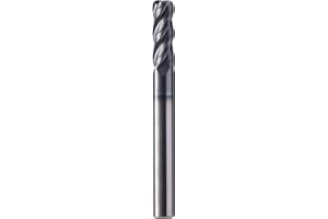 SEFHLI 1/4" Solid Carbide Corner Radius End Mill - .060" Corner Radius, AlTiN Coated, 4 Flute, 35° Helix, 1/4" Cutting Dia, 1/4" Shank Dia, 3/4" LOC, 2-1/2" OAL for Milling Alloy Steel, Iron, Copper