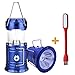 ZLXING Solar Lantern Portable Collapsible Rechargeable for Outdoor Camping Hiking Emergency,3 Colors (Blue)