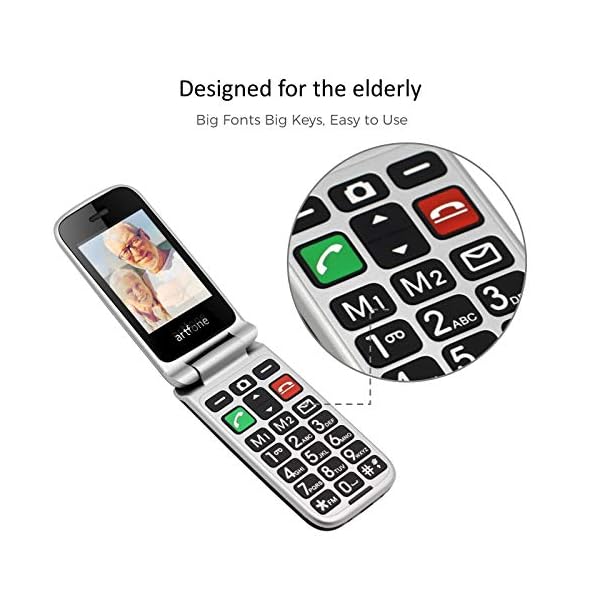 artfone-CF241A-Big-Button-Mobile-Phone-for-Elderly-Senior-Flip-Mobile-Phone-With-24-LCD-Display-SOS-Button-Talking-Number-Dual-SIM-Unlocked-Torch-Side-Buttons-Bluetooth-CameraBlack artfone CF241A Big Button Mobile Phone for Elderly, Senior Flip Mobile Phone With 2.4" LCD Display | SOS Button | Talking Number | Dual SIM Unlocked | Torch Side Buttons | Bluetooth | Camera(Black)
