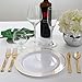 I00000 60pcs Plastic Gold Plates,10.25 inch Gold Rimmed Dinner Plates, White Disposable Plates, Parties or Wedding
