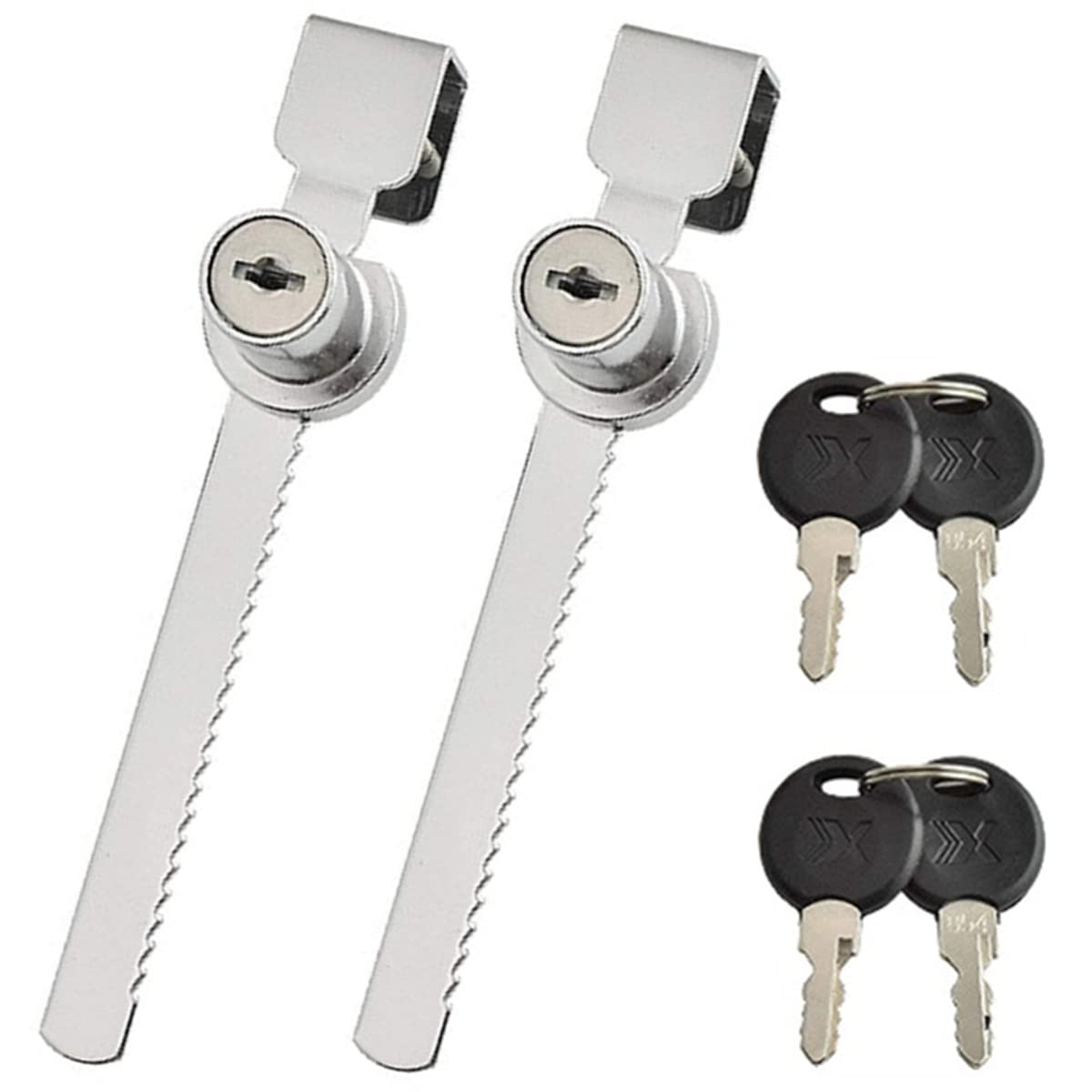 2 PCS Black Sliding Glass Door Cabinet Lock with 2 Keys Durable Display Door Locks for Locking