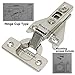 Probrico 2 Pairs（4 Pack） Kitchen Cabinet Hinges for Face Frame Cabinet, Concealed Cabinet Hinges Brushed Satin Nickel with Mounting Screws