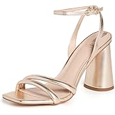 Sam Edelman Women's Kia Heeled Sandal, Gold Leaf, 9