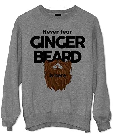 Never Fear Ginger Beard Is Here Hero Funny Sweatshirt Grey Medium