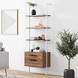 Nathan James Theo Industrial Bookshelf with Wood