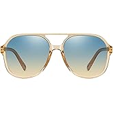 willochra Polarized Oversized Pilot Sunglasses Women Men Vintage Double beam Shades Eyewear Trendy Popular Sun Glasses