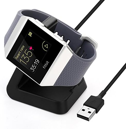 vive comb Fitbit Ionic Charger Dock, Replacement Charging Dock Station Holder Charging Stand Accessory with 1m USB Cable for Fitbit Ionic Smartwatch(Black)