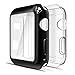 Simpeak 2-Pack Soft Screen Protector Case Compatible with Apple Watch Series 9 Ultra 8 7 (41mm 45mm 49mm) Series 6 SE 5 4 (40mm 44mm) Series 3 2 1 (38mm 42mm),Clear+Black (42mm(Series 3))