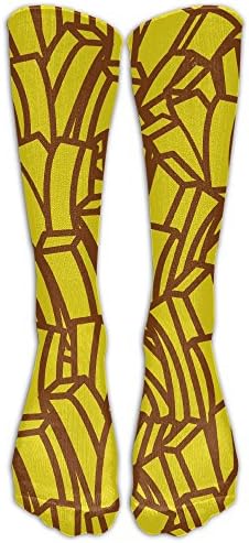 Seamless French Fries Women's Compression Socks Classic Athletic Socks Crew Socks Unisex High Stockings