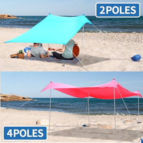 JAICOM Beach Tent, 7ft x 7ft Portable Sun Shade, UV Protection UPF 50+, Suitable for Shade on the Beach, Camping, Fishing and Patio