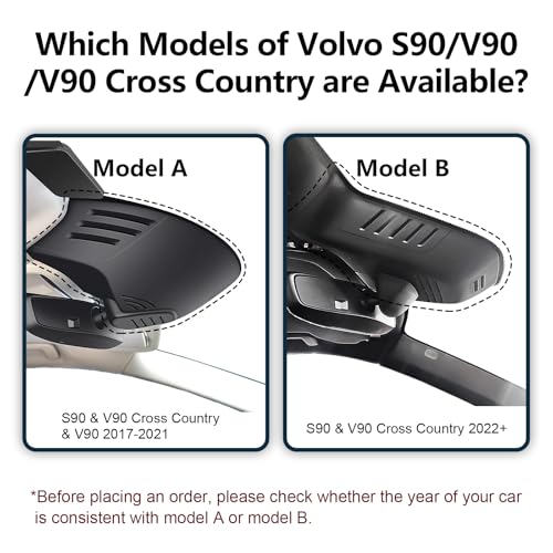 Mangoal Front 4K and Rear 1080P Dash Cam Custom for Volvo S90 and V90 Cross Country and V90 2017 2018 2019 2020 2021 (Model A), Integrated OEM Look, 128GB Card