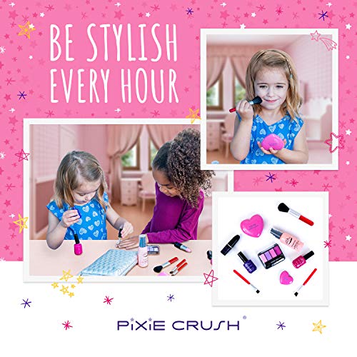 PixieCrush Pretend Play Makeup Kit. Designer Girls Love Set Heart Bag - Thumbnail 2