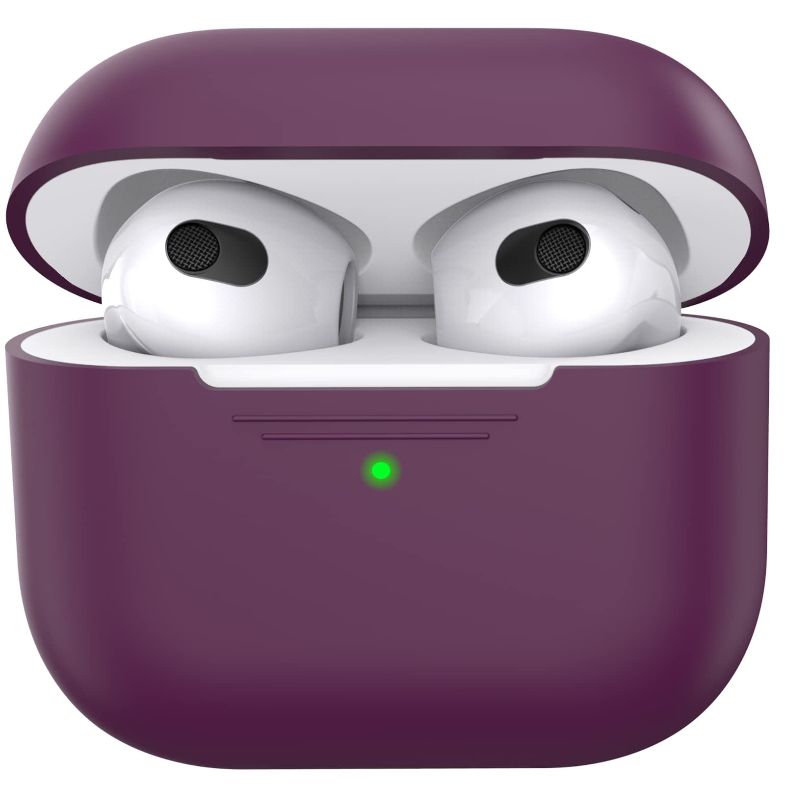 AhaStyle Airpods 3 Case Cover, Soft Silicone Protective Case Compatible with AirPods 3rd Full Body Shockproof Covers for Apple AirPods 3rd Generation 2021 (Burgundy)