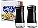 Salt and Pepper Shakers Set with Adjustable Pour Holes by CHEFVANTAGE - Black