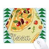 Pizza Italy Tomato Foods Leaf Mouse Pad Green Pine
