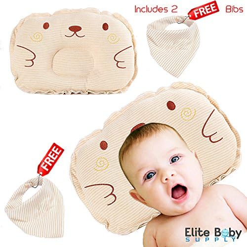 Baby Pillow for Newborn 100% Natural Organic Cotton. Prevent Flat Head. Reduce Acid Reflux. Promote Infant Spine Alignment.