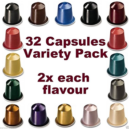 32 NESPRESSO CAPSULES Starter Pack, 2x FULL COFFEE RANGE - NOT Compatible with VERTUOLINE machines