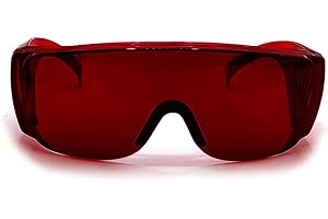 FreeMascot OD 4+ 190nm-540nm Wavelength Laser Safety Glasses for Typical 405nm, 450nm, 520nm, 532nm Laser Light for Hair Removal Laser Treatment Eye Protection Goggles (Red)