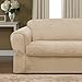 Maytex Piped Suede 2-Piece Loveseat Furniture Cover/Slipcover, Tan