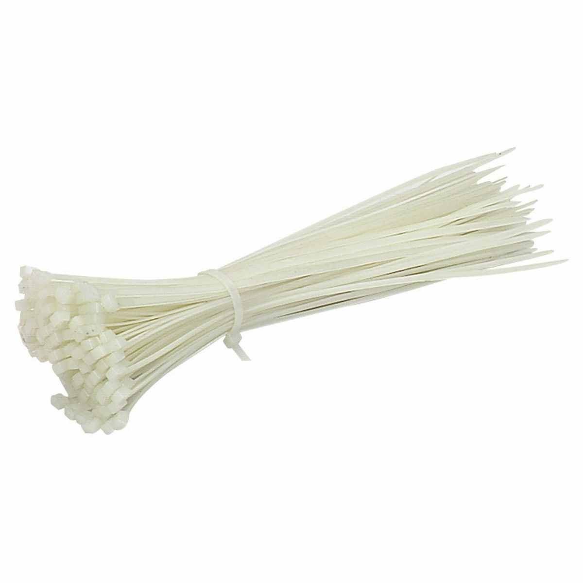RGB Networks Ltd 100 Cable Ties Premium Pack,292 x 3.6mm Long White ROHS and Zero Halogen Low Narrow Smoke Strong Zip Ties Tie Wraps Fastener Nylon Plastic Cable Management Plasticuffs