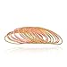 LUX ACCESSORIES Pink Diamond Cut Textured Metal Bangle Set