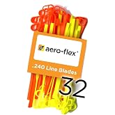 Aero-Flex&reg; Premium Replacement Flexible Line Blades for Trimmers - Durable String Replacement - .240 Line Blades (32 Combo Pack)