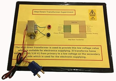 PROJECT HUB Step Down Transformer Experiment School Science Class 12th Ready To Use (Base-hardboard)