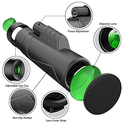 OIOSEN Monocular Telescope, Upgrade High Power 12x50 HD Dual Focus Scope with Smartphone Holder, Waterproof BAK4 Prism FMC with 23mm Large Eyepiece for Bird Watching, Hiking and Hunting