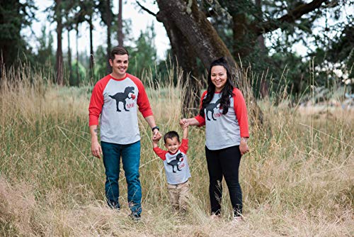 7 ate 9 Apparel Kids Dinosaur Happy Valentine's Day 2T Red Raglan